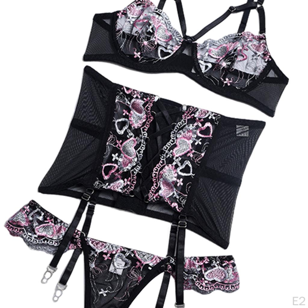 For Women Set Three Piece Lace Garter Kit Sleepwear Bodysuit Lady
