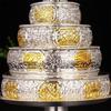 Buddhist Silver Manza Tantric Alloy Handicraft Auspicious Tibetan Buddhism Plate Home Gift Tribute Desktop Indoor Decorative