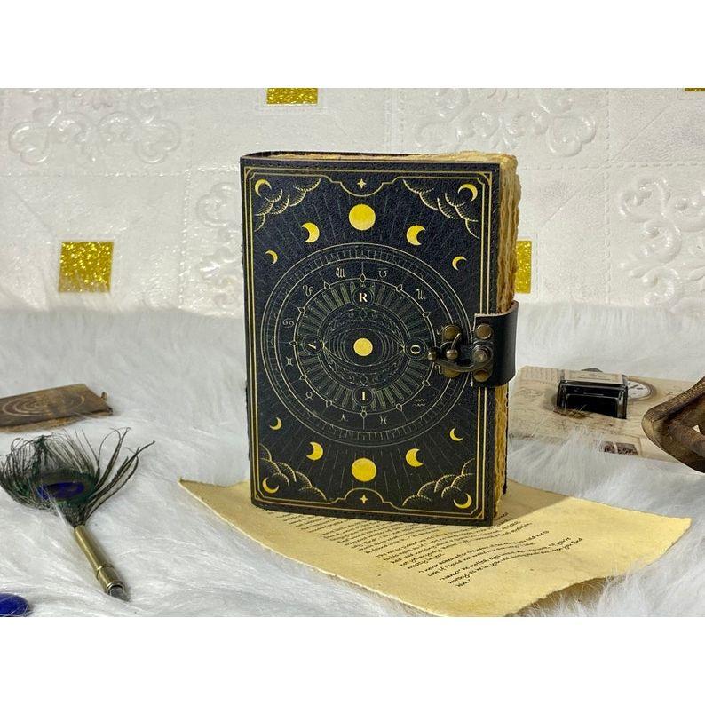 Leather Journal Notebook Print Journal Spell Book Grimoire Junk Journal Witch and Wiccan Handmade