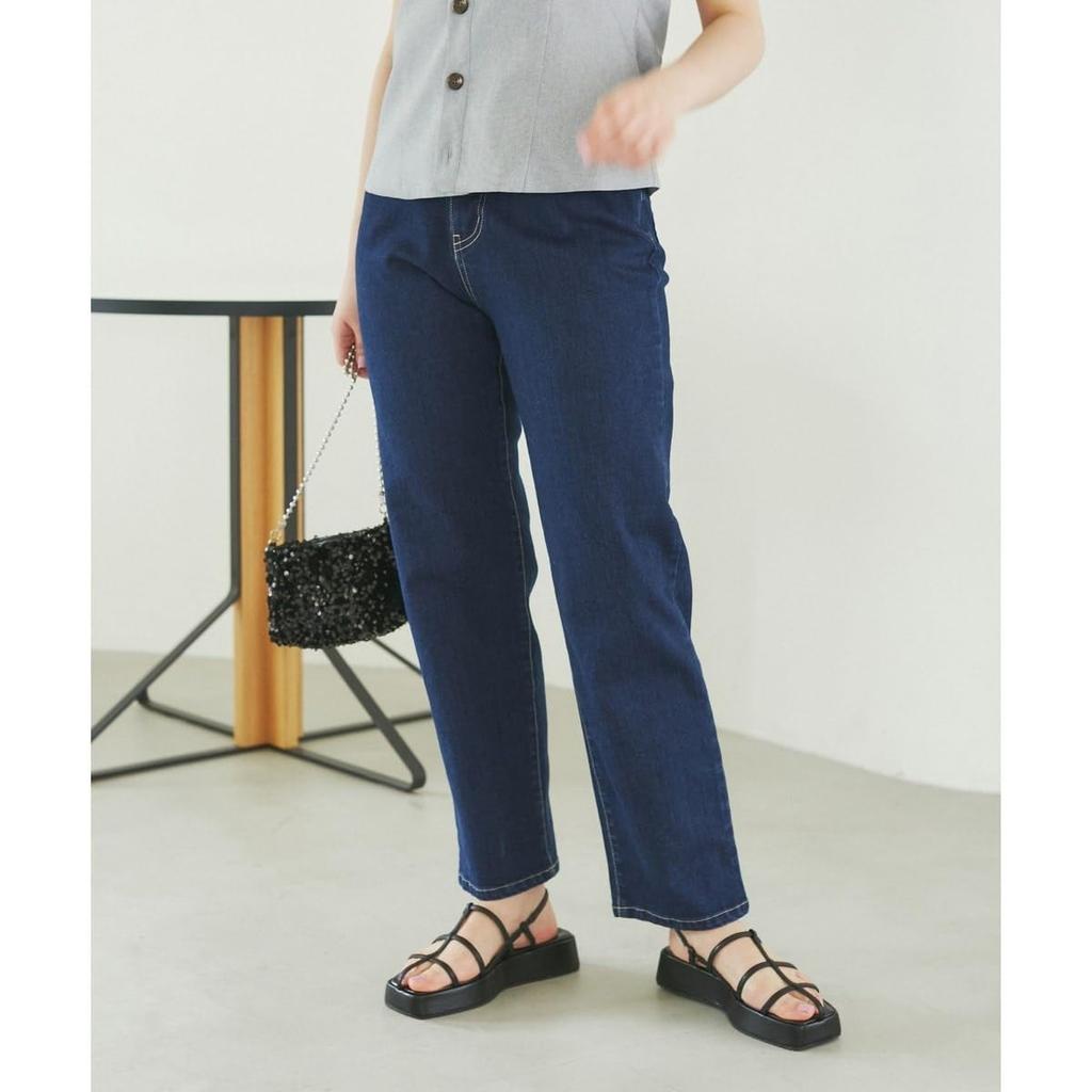 ROPE PICNIC Revolutionary Denim Denim Straight Navy Size 38 Waist-Shaped Pants, (40),