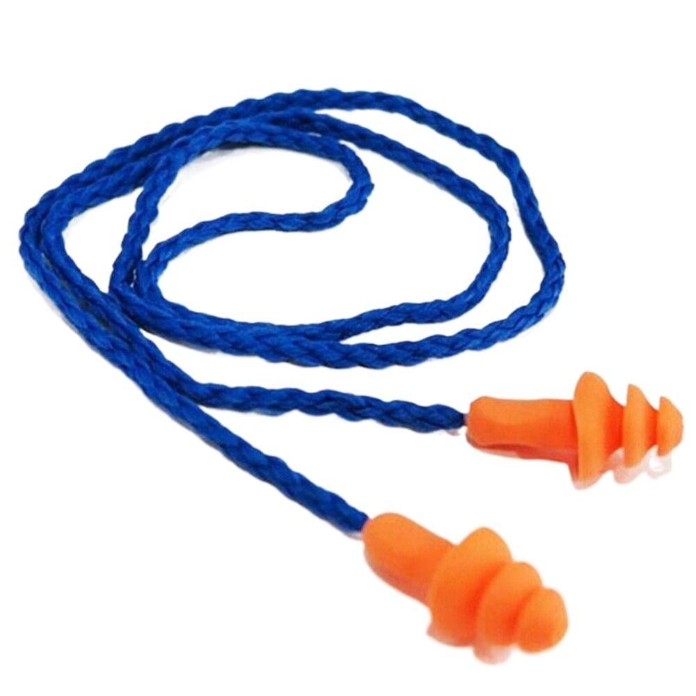 10PCS Corded Silicone Noise Earplug Tapered Ear Plugs Learning Insulation Earplug  Sleep Aid