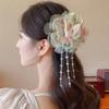 Flower Grasping Clip Tassel Hair Claw Fashion Shark Clip  Headwear