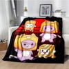 Lankybox Foxy Boxy cute Printed blanket picnic blanket Flannel Warm blanket Soft Cozy Blanket Home travel blanket Birthday Gift