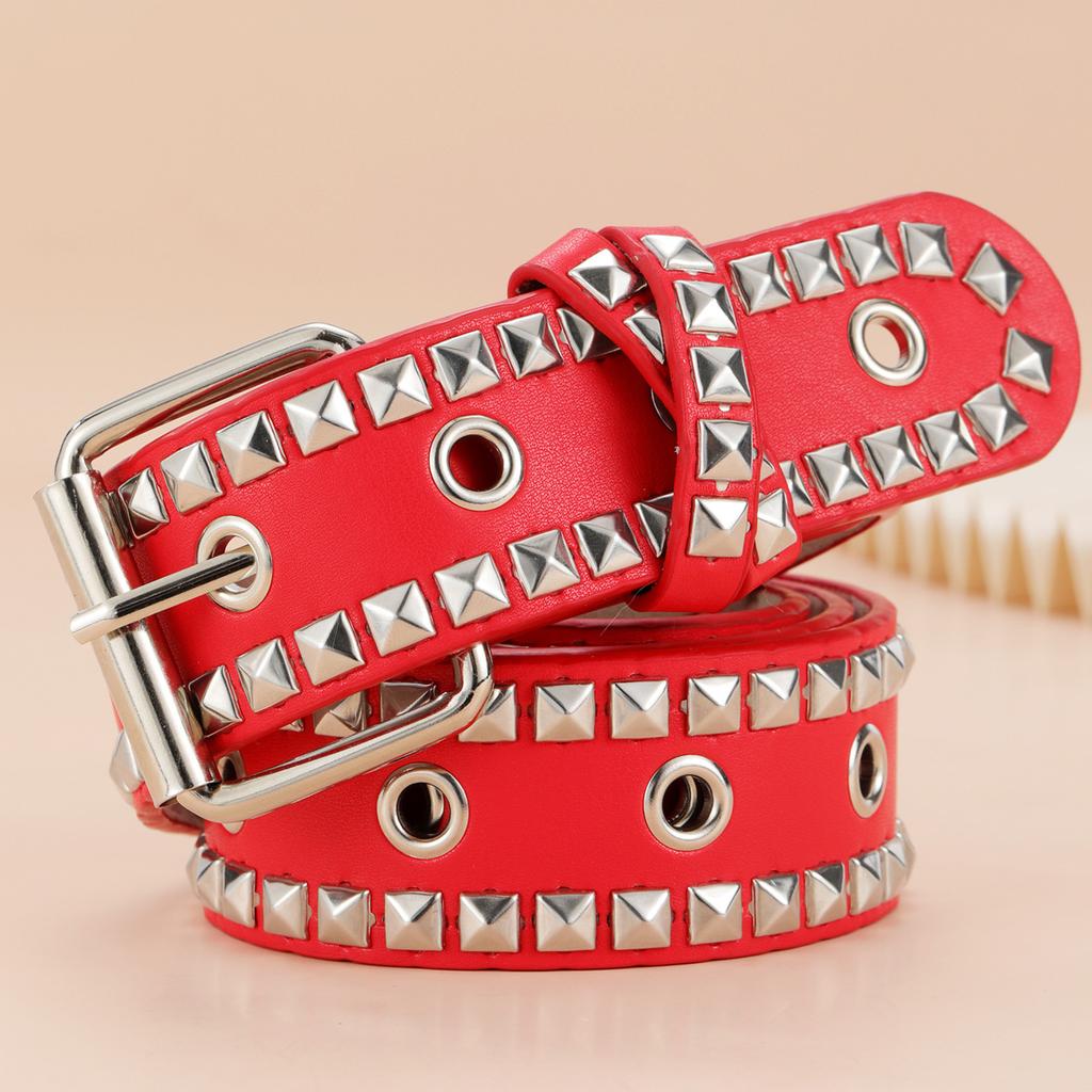 Rivet Belt Belt Women'S Jeans Pin Buckle Belt Universal Blue Decorative Batch