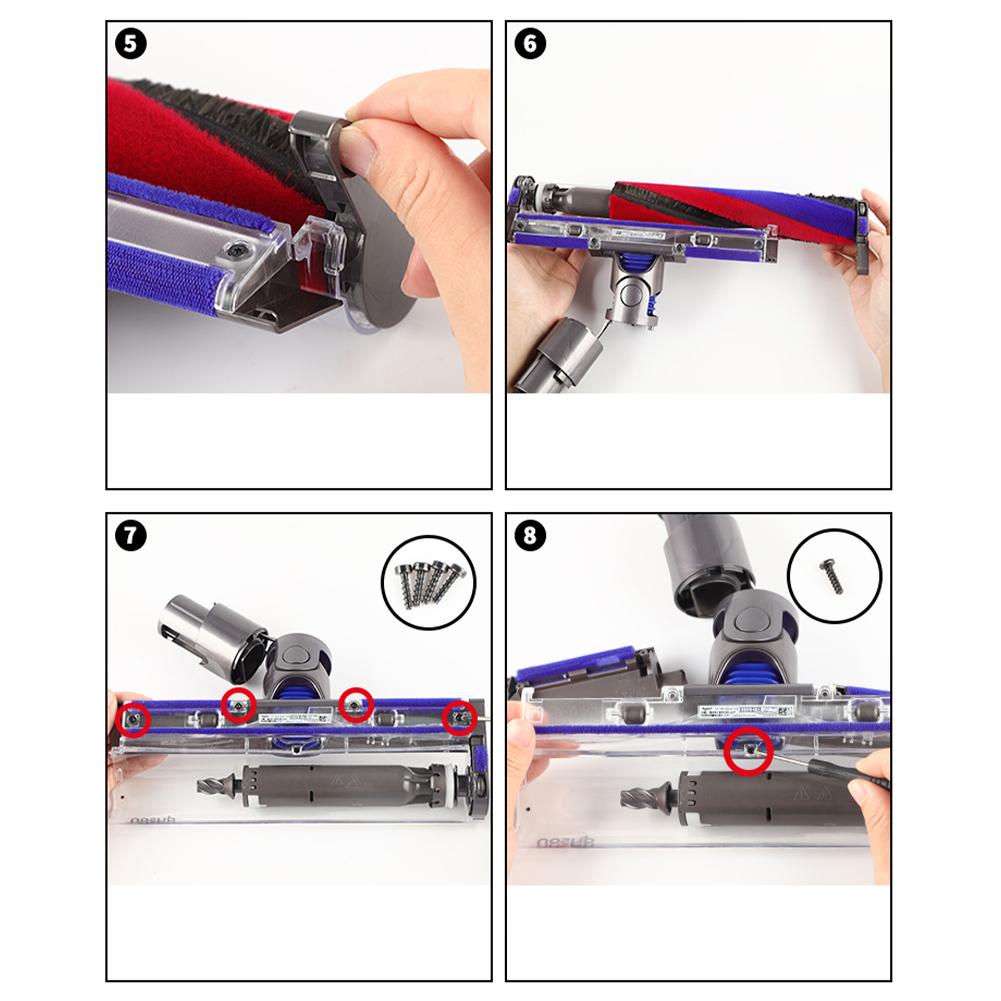 For Dyson V8 V12 Slim Soft Velvet Roller Suction Hose Replacement Parts