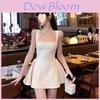 Modale Fabric Abstract Pattern Slip Dress With High Waist For Summer Street Style
