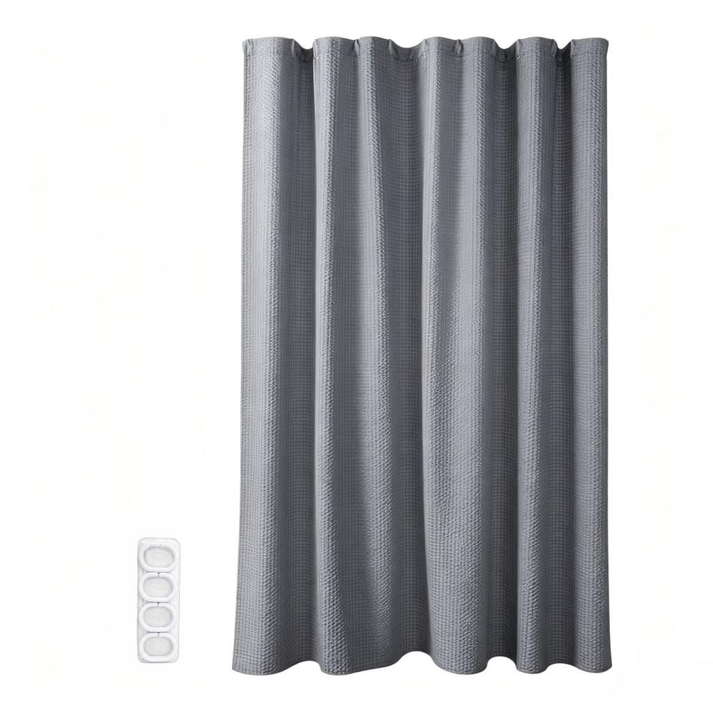 Shower Curtain with 12 Plastic Hooks, 180 cm, for Bathroom and Window