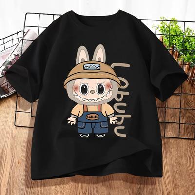 Labubu Children's Short Sleeved T-shirt Is Soft and Comfortable