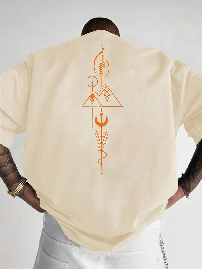 Unique Geometric Print 100 Cotton Men Woment Tshirt Summer Autumn Daily Outdoor Sports Party Casual Loose Street Short Sleeve