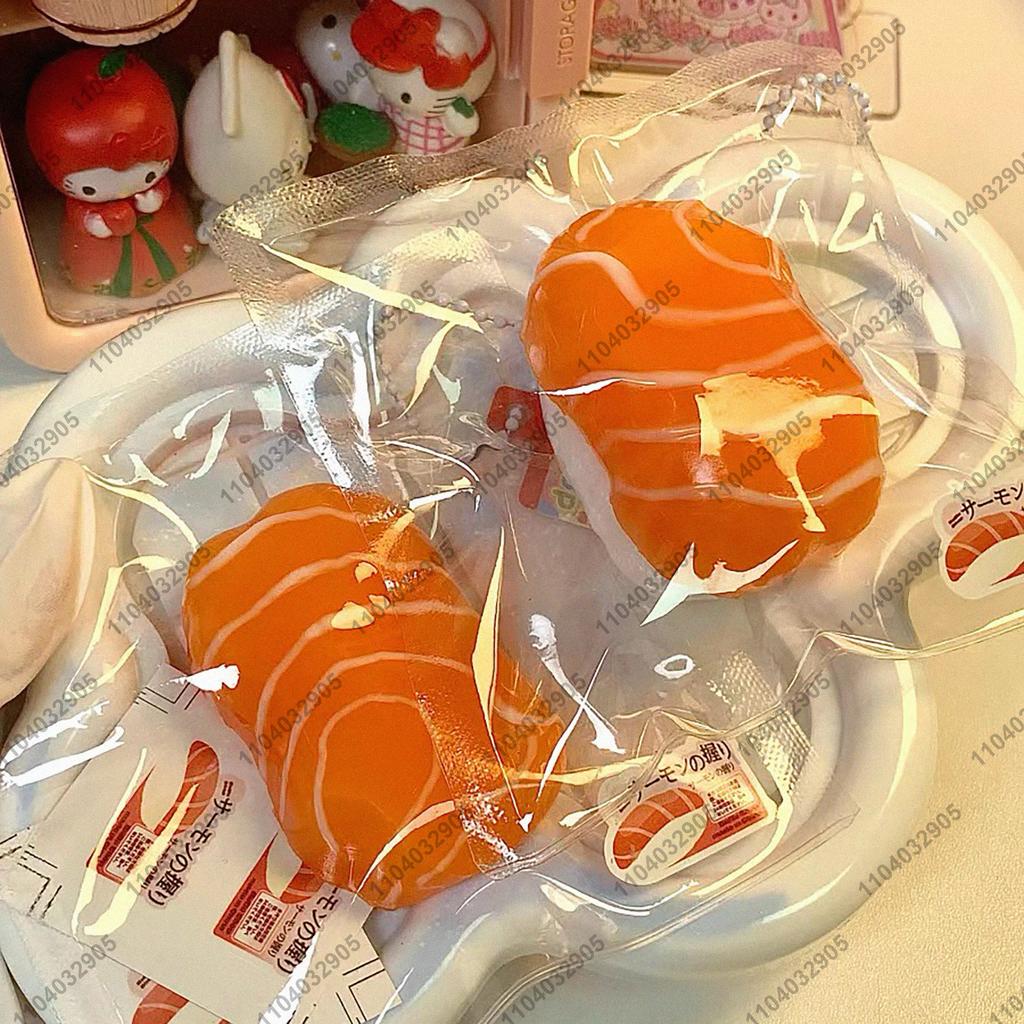 Salmon Sushi Taba Squishy Sushi Rice Ball Fidget Toy  Asmr Food Squeeze Toy Anti Stress Novelty Toy For Children And Adults Gift