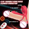 Rose Penis Ring Vibrator Female G-Spot Clitoral Stimulation Male Ejaculation Delay Silicone Cockring Adult Sex Toy For Couples