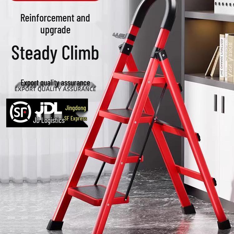 Compact Folding Multi-Functional Telescopic 4-Step A-Frame Ladder