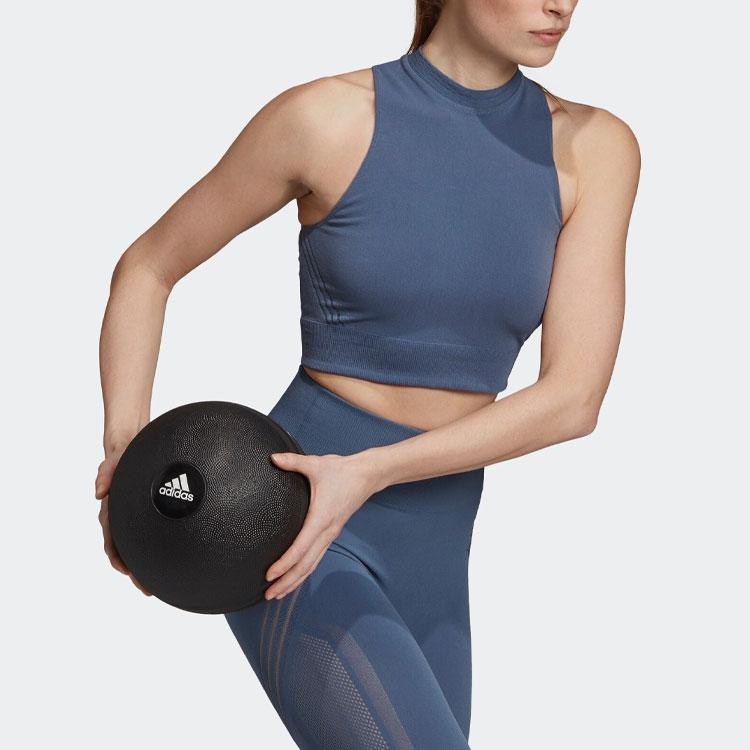 Adidas Wrpknt Crop Wl Solid Logo Training Fitness Vest Women Tops Blue EA2113