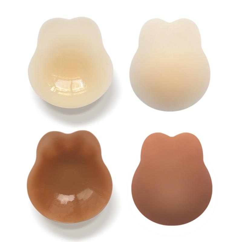 Women Rabbit Ears Breast Lift Sticky Nipple Covers Adhesive Strapless Backless Bra Reusable Ultra-Thin Silicone Pasties