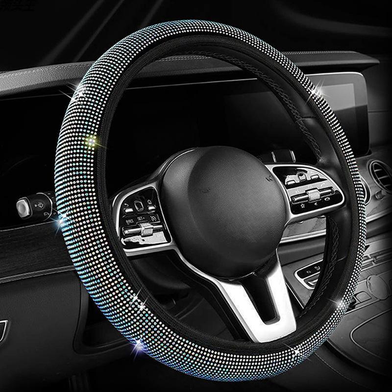 Auto-Lenkradbezug für Frauen und Mädchen, süßer Glitzer, Lenkradbezug mit Bling-Diamant-Auto-Lenkradschutz