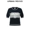 UR Damen Colorblock Letter Kurzes Strickoberteil