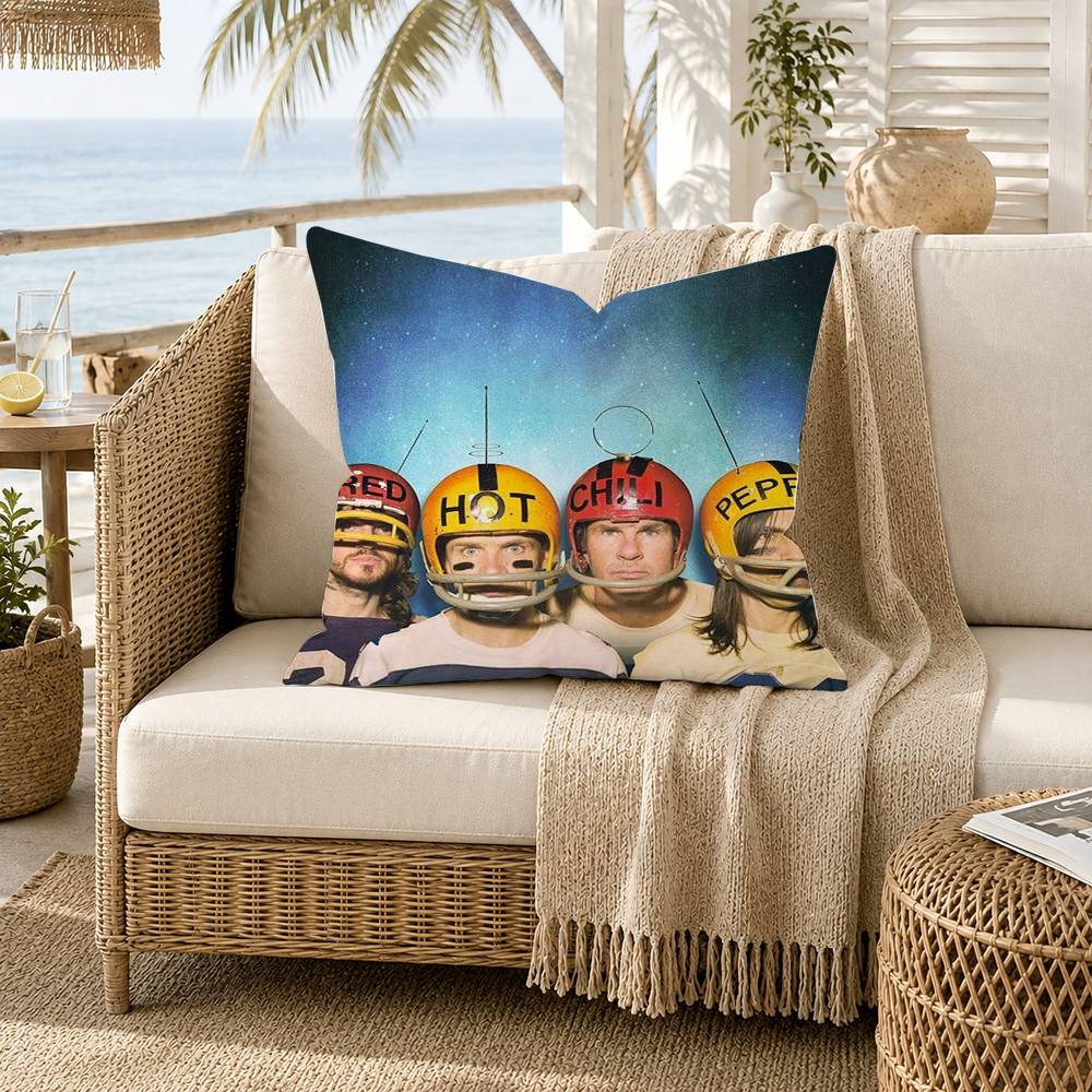 Red Hot CChili Peppers Band Pillow Case for Sofa Living Room Home Office Decor Protective Cover