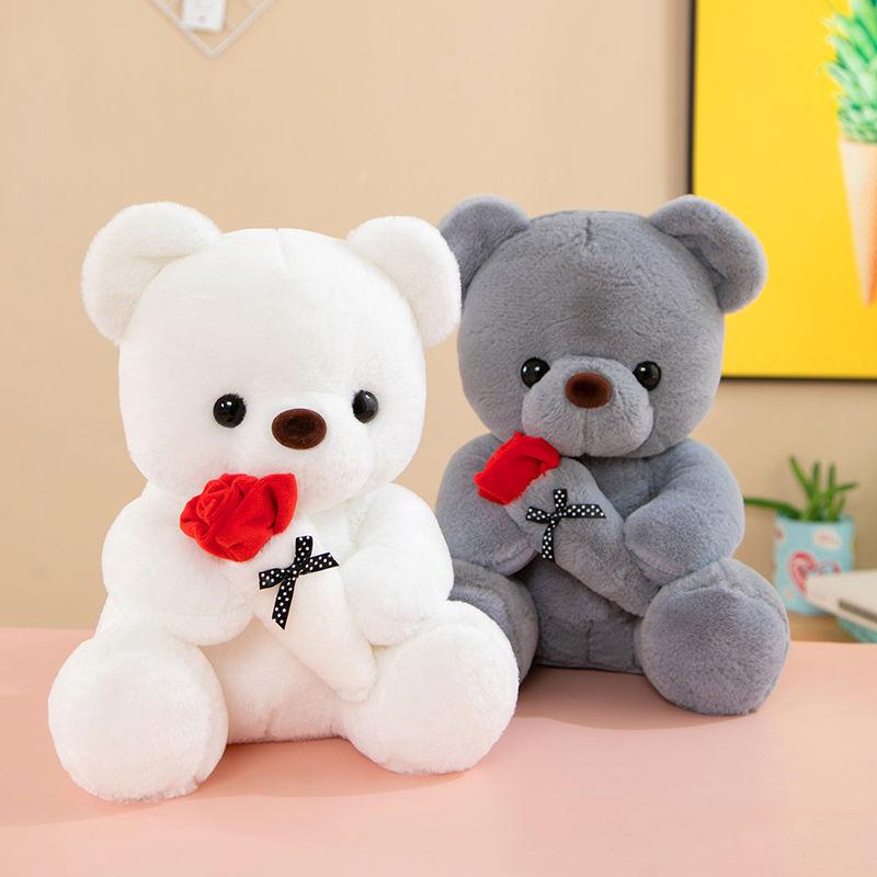 Cute Rose Bear Doll Teddy Bear Rag Doll Plush Toy Valentine's Day Wedding Gift
