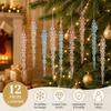 12Pcs Acrylic Christmas Ornaments Snowflake Ornaments Christmas Tree Ornaments  Holiday Home Decor