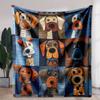 Paw Prints in Quilt Pattern Used for Sofa Bedroom Living Room Bed Couch Chair Warm Blanket Travel Flannel Fabric Blankets