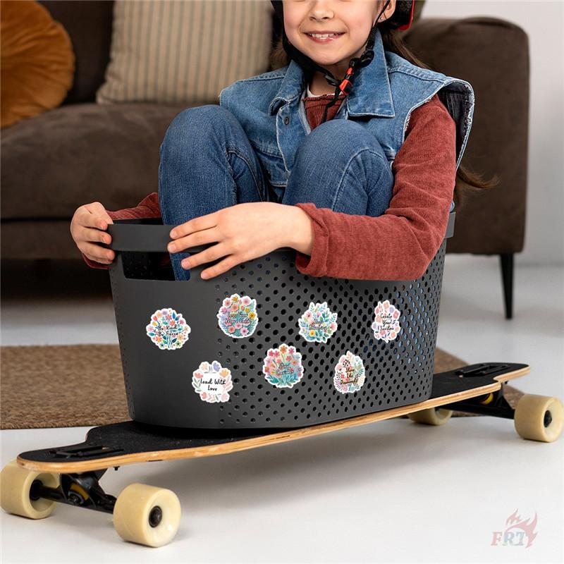 50Pcs/Set Flowers Healing Phrase Stickers DIY Fashion Waterproof Doodle Decals Stickers