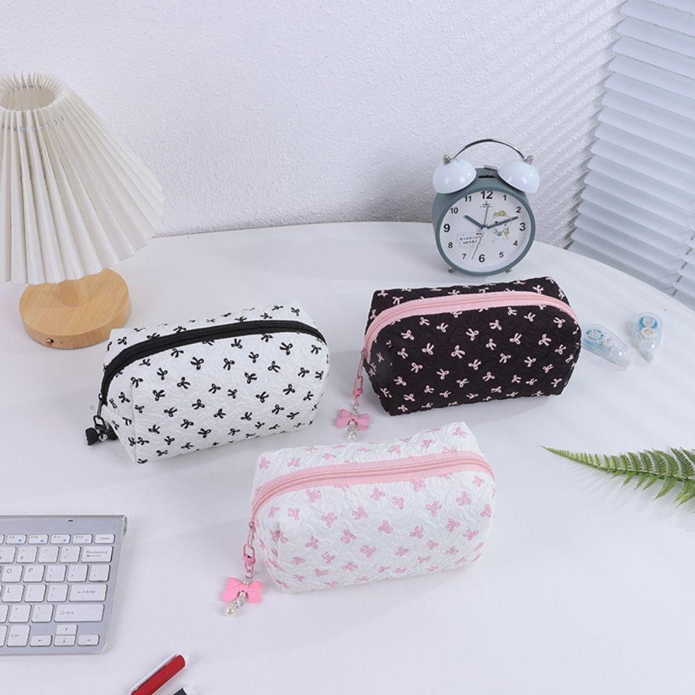 Bowknot Pencil Case Large Capacity Stationery Bag High Quality Stationery Organizer Gift
