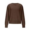 Autumn and Winter Women's Casual Solid Color Pocket Round Neck Long Sleeved Pullover Sweater for Women