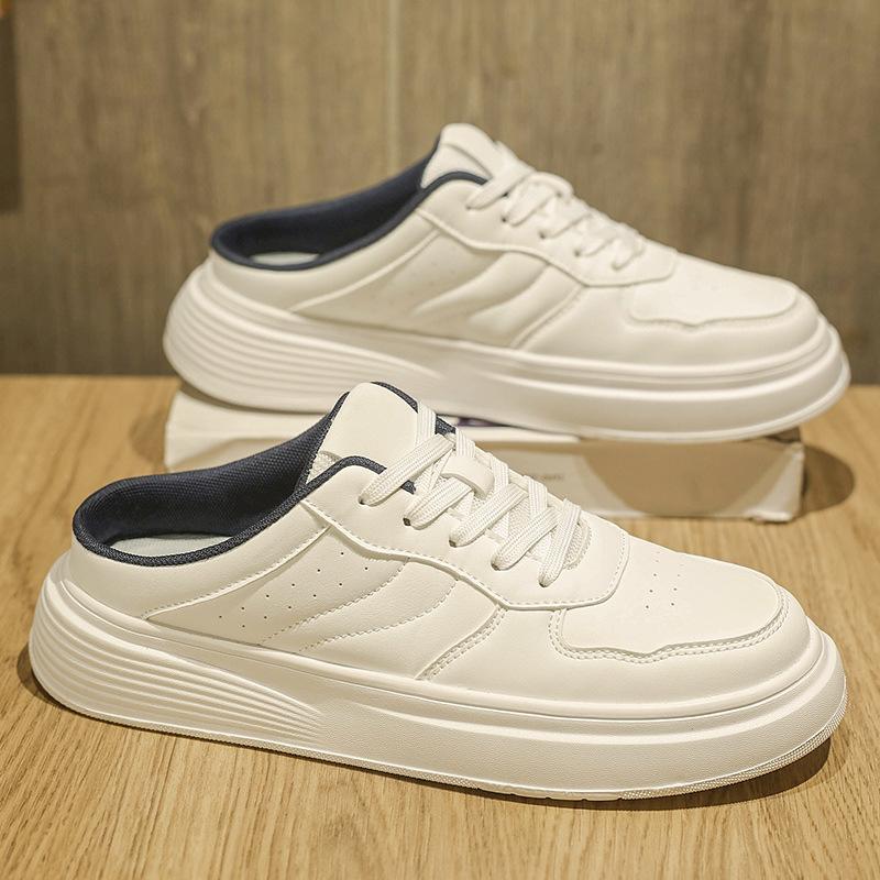 Men's Summer Canvas Slip on Sandals Casual Versatile Half Sandals Men's Shoes