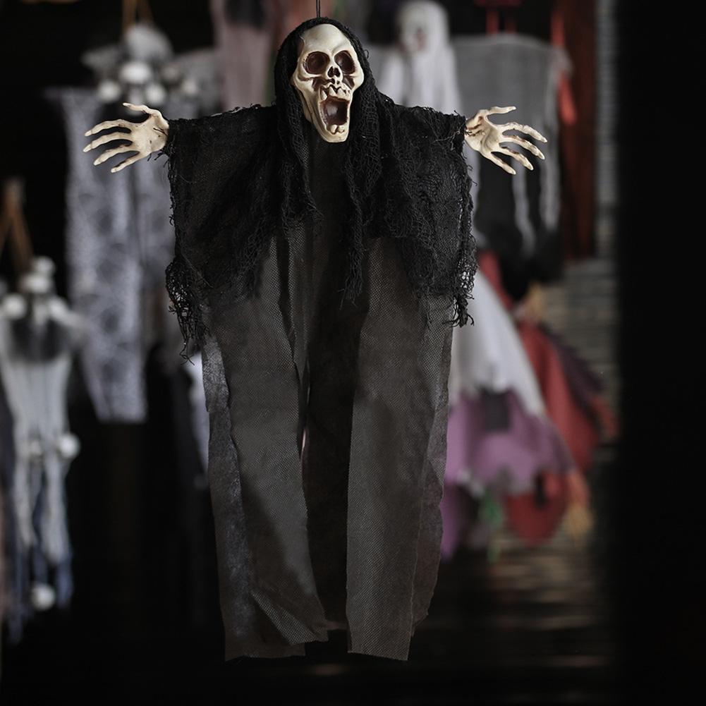 1Pc Creepy Skeleton Face Hanging Ghost Halloween Decoration Horror Haunted House Halloween Props Supplies