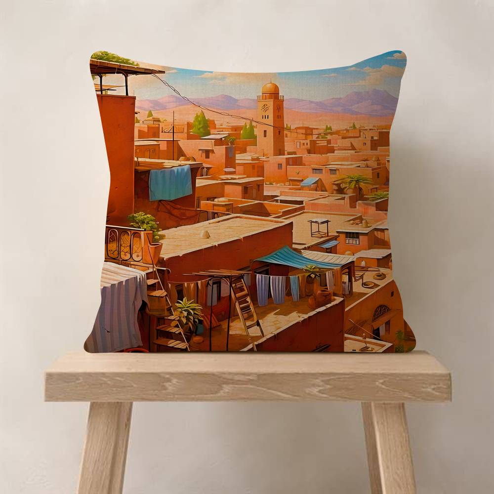 Abstract Ring Art Retro Travel Pillow Cushion Cover Pillowcase Living Room Sofa Home Decor Customized