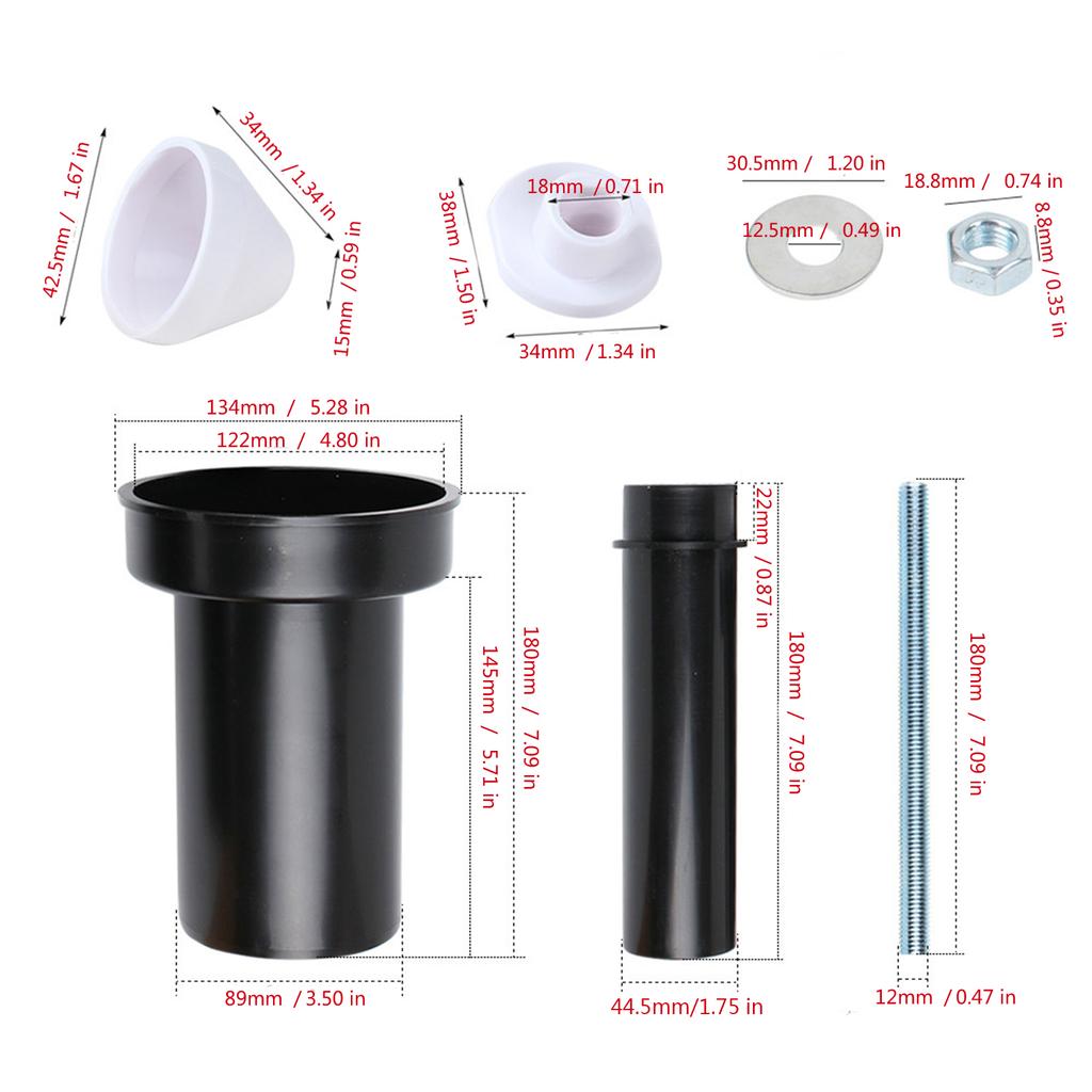 Wall Mounted Toilet Seal Rings Set Rubber Seal Gaskets Pressure Resistant Toilet Seal for Leak Prevention & Odor Control