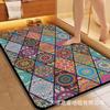 Classic European Style Bath Mat Non-Slip Absorbent Floor Rug Bathroom Entryway Hallway Square Shape