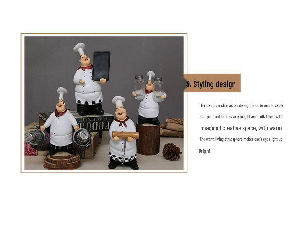 Creative Resin Chef Figurine for Home, Restaurant, or Cafe Decor