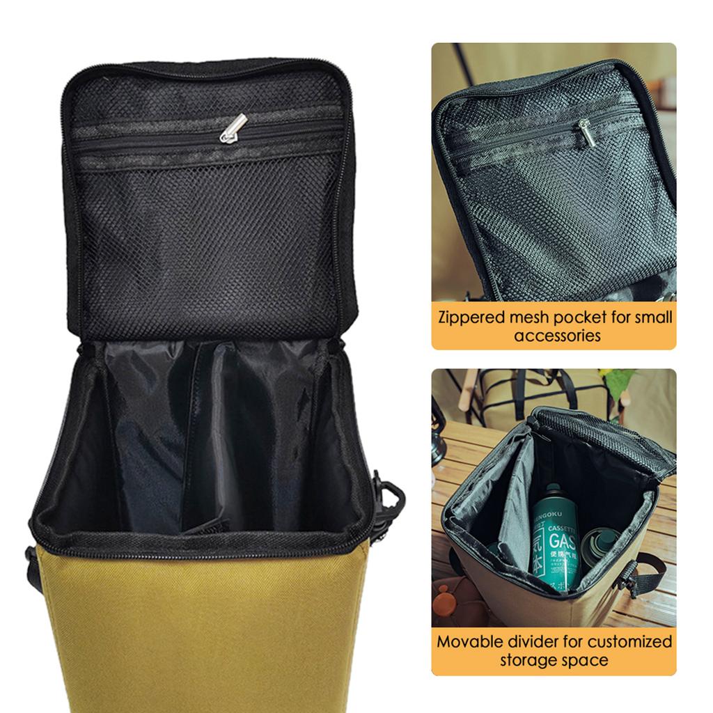 10L Camping Lantern Storage Bag Outdoor Camping Canister Gas Storage Bag Carrying Case