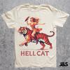 Vintage Cowgirl Hell Cat T-Shirt - Retro Cowgirl Westernhemd - Ästhetisches T-Shirt - Tiger Shirt - Lustiges Trend-Shirt - Geschenk für Sie oder Ihn