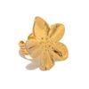 Exaggerated Big Flower Rings For Women Gold Color Sunflower Finger Ring Female Fashion Aesthetic Jewelry Gift