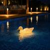 Decorative Resin Swan Statues for Ponds Solar Floating Garden Statue with Warm LED Lights, Waterproof Outdoor Pond Decor Automatic Dusk to Dawn