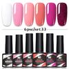 6-Color Nail Polish Glue Set, Popular Color Nail Glue, Phototherapy Nail Polish Glue Can Be Matched Arbitrarily.