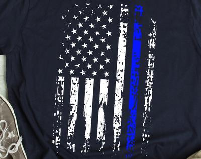 Police Shirt Thin Blue Line Shirt Police American Flag TShirt Police Officer Shirt Police Gift Police Officer Gift USA Police Outfit
