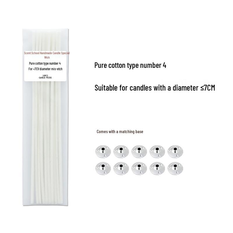 Smokeless Cotton Candle Wicks with Holders - DIY Handmade Over-Waxed Wicks