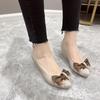 2022 Autumn Bow-Accented Pointed Toe Soft Wedge Heel Shoes