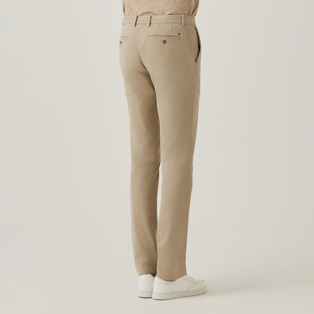 FERRAROMILANO Cotton Spandex Washed Como Pants Beige (Am0Esl45253)