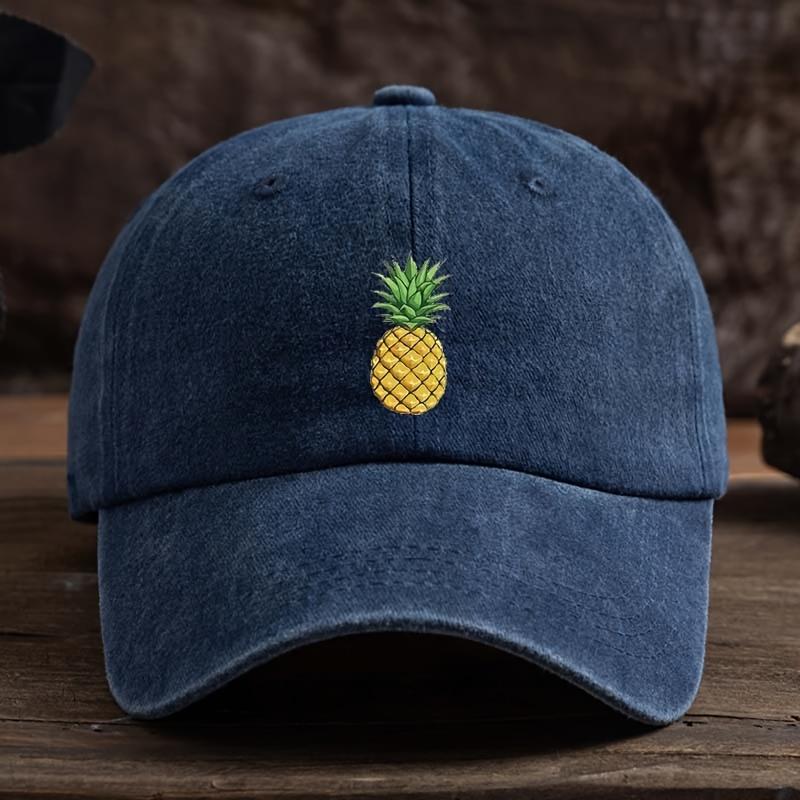Pineapple printed baseball cap, outdoor casual hat, sports and daily outfit, fashionable headwear, street style