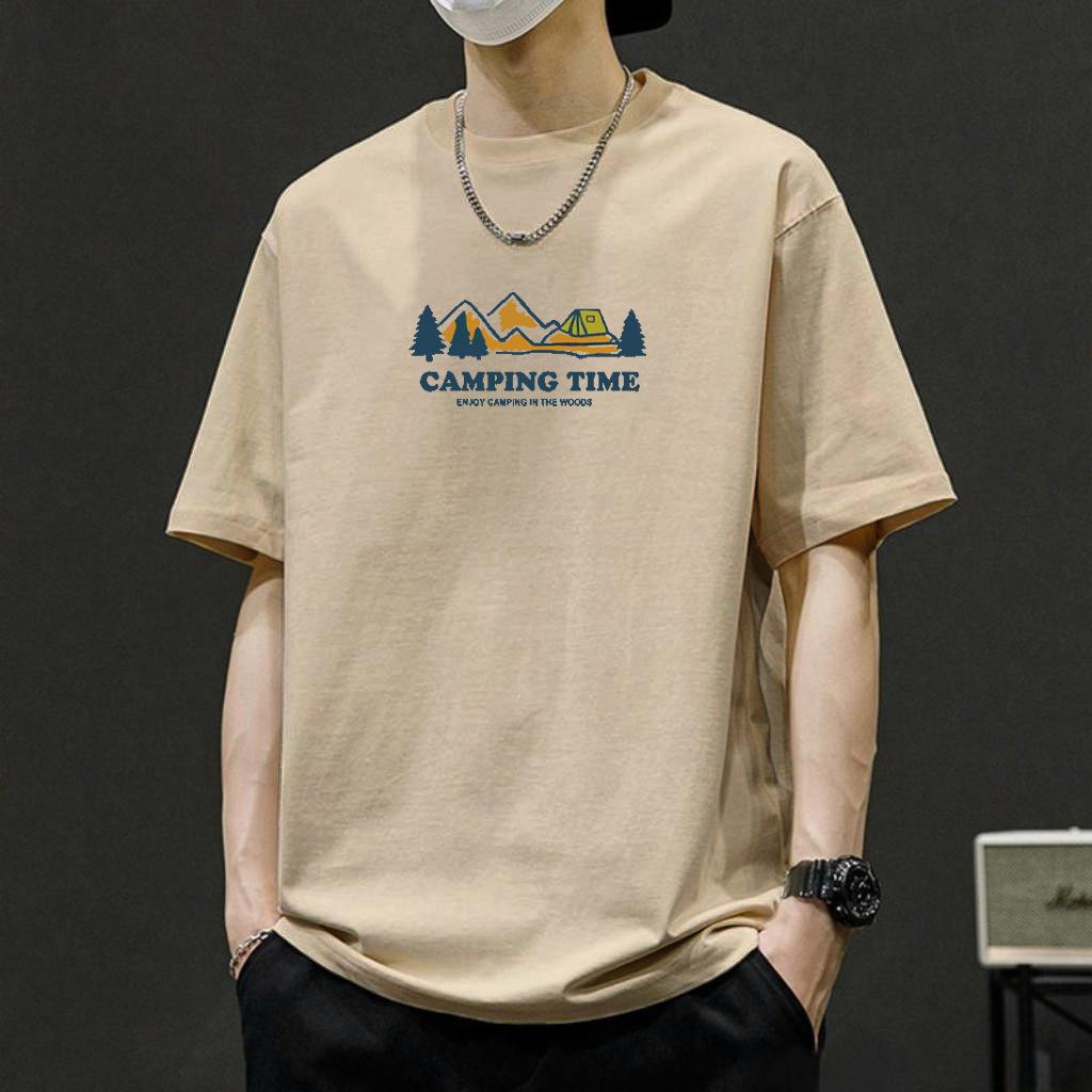 Simple T-shirt Men's print Summer Trendy Printed Cotton Short Sleeved Loose Trendy Breathable T-shirts