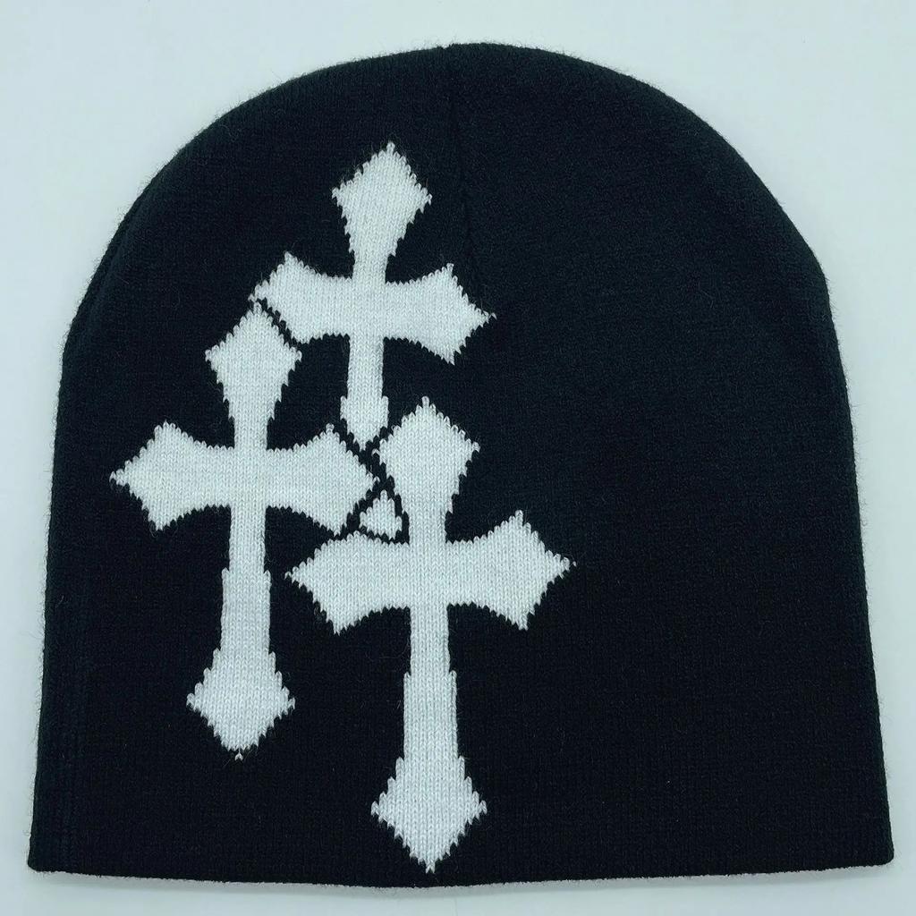 1 Stück Neue Jahrtausend Kreuz Hacquard Strickmütze Herbst Winter Warm Halten Beliebte Hip Hop Beanie Street Fashion Outdoor Kälte Kappe