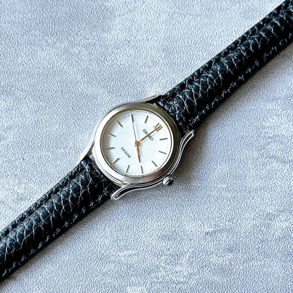 Used SEIKO Seiko 4J41-0C20 Vintage Quartz Ladies Dress Watch, New Battery Replaced, New Belt