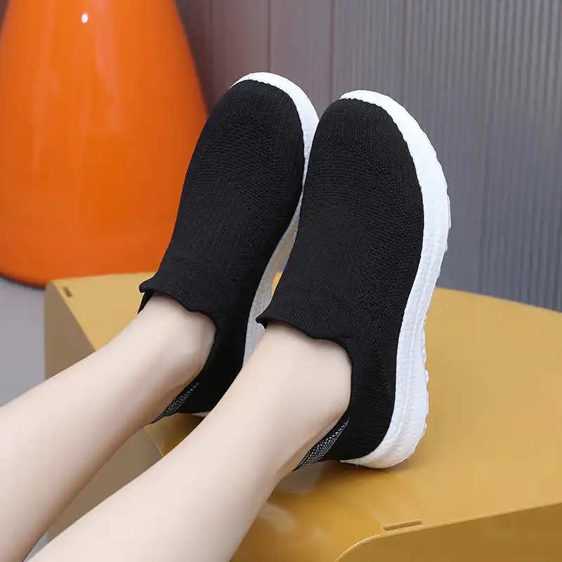 Fashion Without Heels Thick-heeled Sneakers Kawaii Flats Green Women's Tennis Shoes Ladies Summer Sports Trends Top Quality
