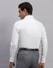 Monte Carlo Mens Self Design White Collared Neck Full Sleeve Shirt