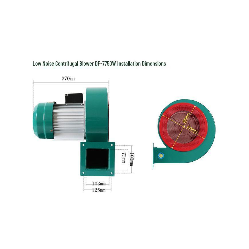 DF Low Noise High-Temp Centrifugal Fan: Multi-Winged Industrial Dust Extraction Blower for Hot Air Furnaces.