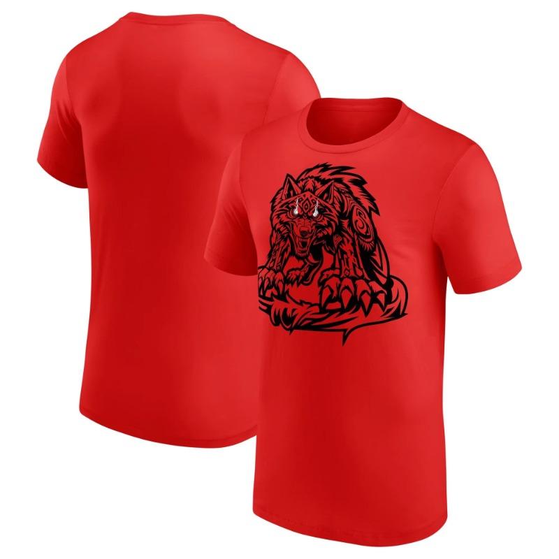 

Мужская Женская Красная Футболка Jacob Fatu Tribal Wolf Летняя Футболка Оверсайз 2025 Новая Мода Спорт Детская Одежда Топы L